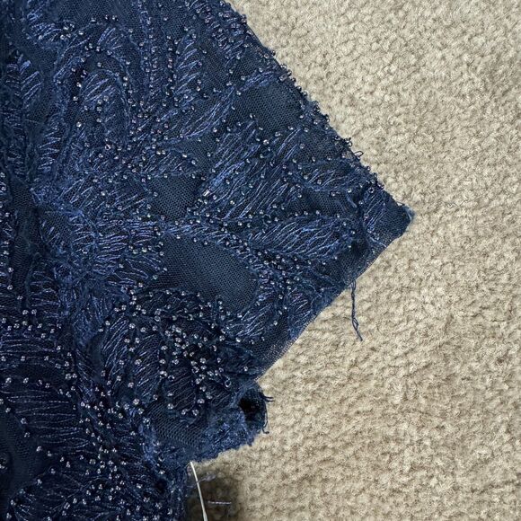 JS Collections‎ Celia Mermaid Gown Size 8 Dress Navy Beaded Wedding Formal NEW - Picture 6 of 16